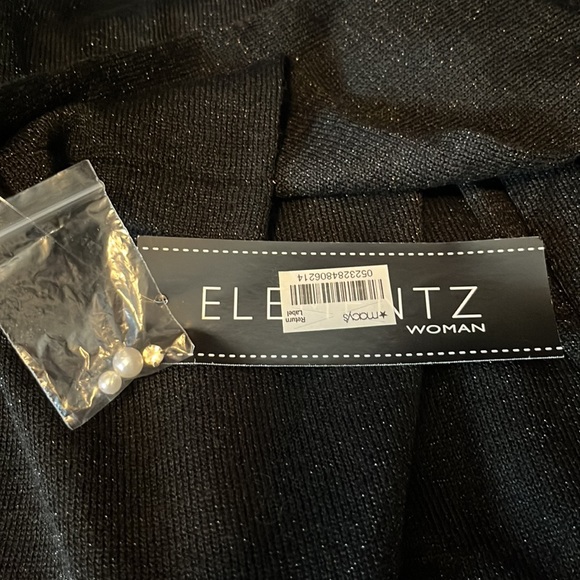 NWT- Elementz black Pearl and Diamond accents sweater/blouse $17 - Picture 9 of 9